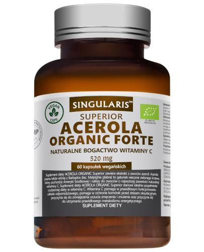 podgląd produktu Singularis Superior Acerola Organic Forte 520 mg 60 kapsułek