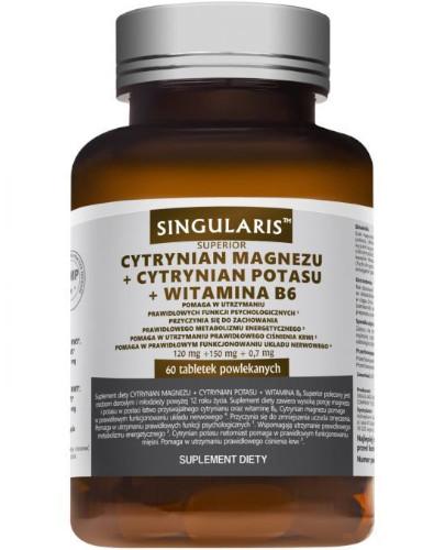 podgląd produktu Singularis Superior cytrynian magnezu + cytrynian potasu + witamina B6 60 tabletek