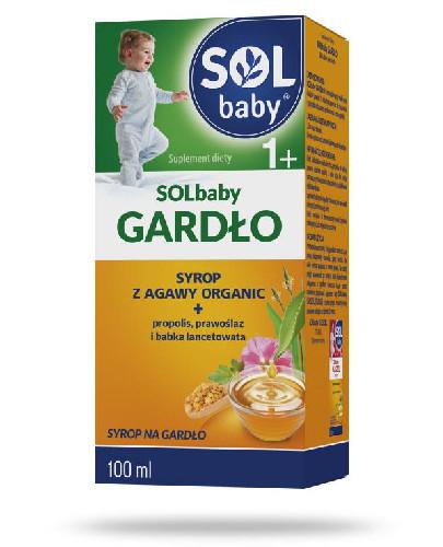 podgląd produktu SOLbaby Gardło syrop z agawy organic + propolis, prawoślaz i babka lancetowata dla dzieci 1+ 100 ml