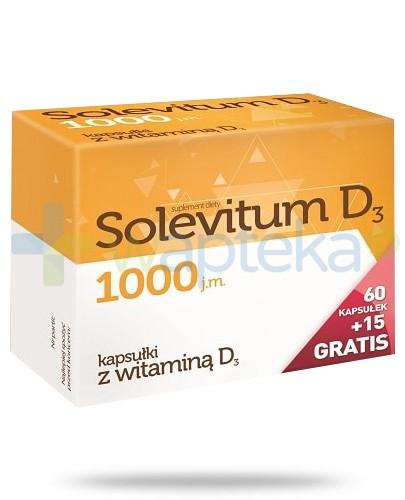 zdjęcie produktu Solevitum D3 1000j.m. 60 kapsułek + 15 kapsułek