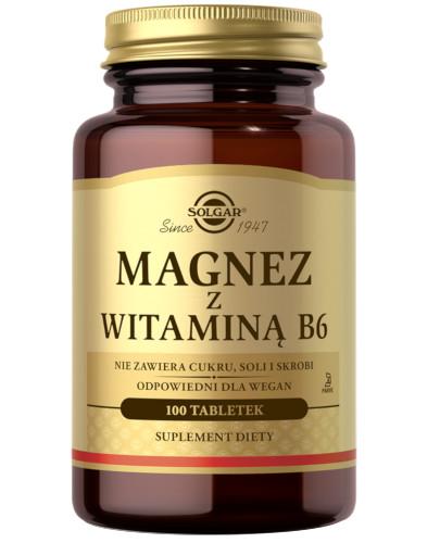 podgląd produktu SOLGAR Magnez z witaminą B6 100 tabletek