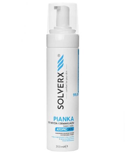 podgląd produktu Solverx Atopic Skin Pianka do mycia i demakijażu twarzy i oczu 200 ml