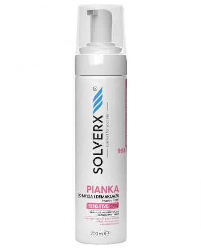 podgląd produktu Solverx Sensitive Skin Pianka do mycia i demakijażu twarzy i oczu 200 ml