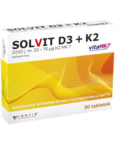 podgląd produktu Solvit D3 + K2 (2000 j.m. D3 + 75 µg K2 MK7) 30 tabletek