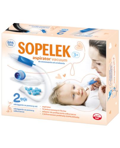 zdjęcie produktu SOPELEK 3 aspirator kataru - vaccum do stosowania od urodzenia + 10 filtrów + 2 podkłady