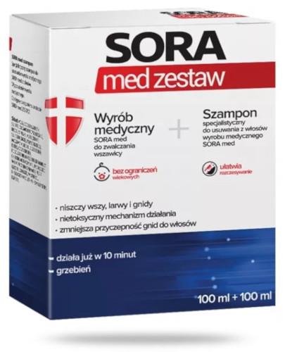 podgląd produktu Sora Med zestaw wyrób medyczny do zwalczania wszawicy 100 ml + szampon 100 ml [ZESTAW]