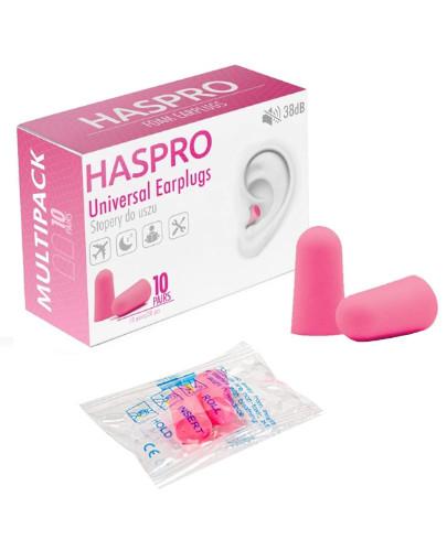 podgląd produktu Stopery do uszu jednorazowe Haspro Multi10 różowe 10 par