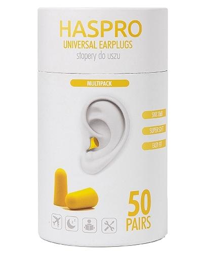 podgląd produktu Stopery do uszu jednorazowe Haspro Tube50 żółte 50 par