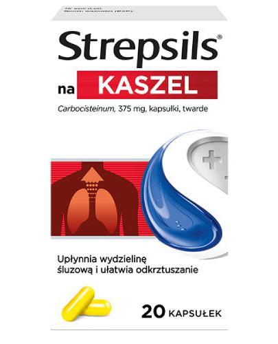 podgląd produktu Strepsils na kaszel 375 mg 20 kapsułek
