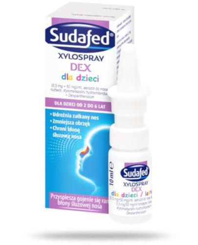 podgląd produktu Sudafed Xylospray DEX (0,5 mg + 50 mg)/ml dla dzieci 2-6 aerozol do nosa 10 ml