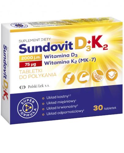 podgląd produktu Sundovit D3+K2 30 tabletek