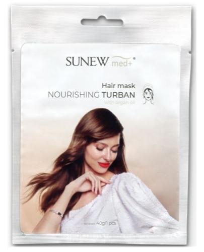 podgląd produktu SunewMed+ maska do włosów w formie turbanu z olejkiem arganowym 1 sztuka