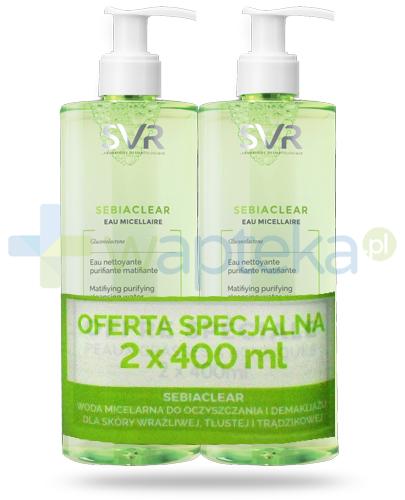 podgląd produktu SVR Sebiaclear Eau Micellaire woda micelarna 2x 400 ml [DWUPAK]