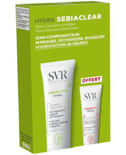 zdjęcie produktu SVR Sebiaclear Hydra krem intensywnie regenerujący do skóry suchej 40 ml + Cicavit+ Levres ochronny balsam do ust o działaniu regenerującym 10 g [ZESTAW]