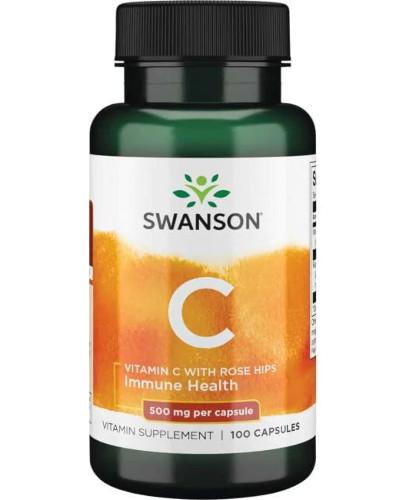 zdjęcie produktu Swanson Witamina C 500 mg z dziką różą 100 kapsułek