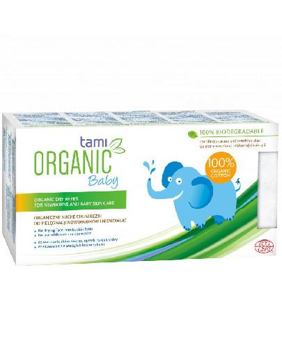 podgląd produktu Tami Organic Baby organiczne suche chusteczki z bawełny do pielęgnacji noworodków i niemowląt 30 sztuk