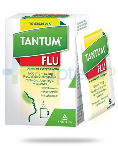 podgląd produktu Tantum Flu 600 mg + 10 mg smak cytrynowy 10 saszetek