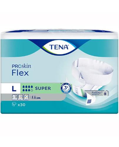 zdjęcie produktu Tena ProSkin Flex Super pieluchomajtki z regulowanym pasem mocującym rozmiar L 30 sztuk