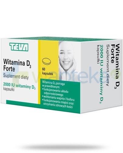 podgląd produktu Teva witamina D3 Forte 2000j.m. 60 kapsułek