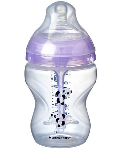 podgląd produktu Tommee Tippee Advanced Anti-colic butelka antykolkowa ze smoczkiem o wolnym przepływie 0m+ fioletowa 260 ml [42257602]