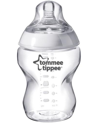 podgląd produktu Tommee Tippee Closer To Nature butelka do karmienia ze smoczkiem o wolnym przepływie 0m+ bezbarwna 260 ml [42250079]