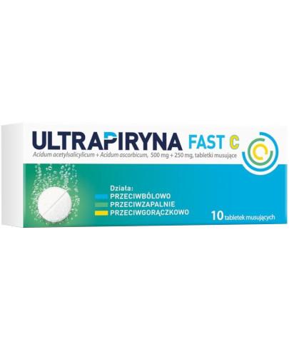 podgląd produktu Ultrapiryna Fast C 500 mg + 250 mg 10 tabletek musujących