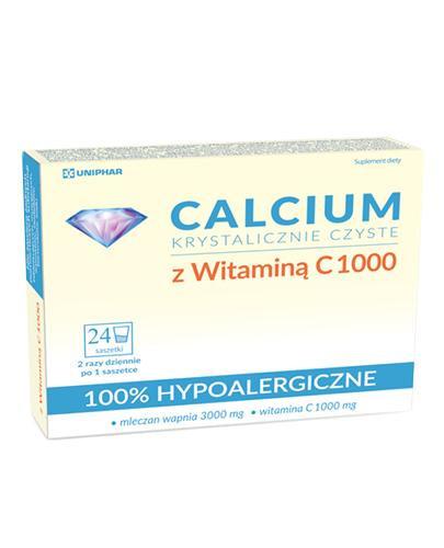 podgląd produktu Uniphar Calcium Krystalicznie Czyste z witaminą C 1000 24 saszetki
