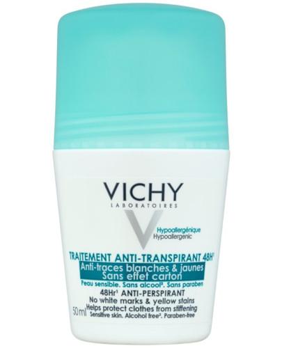 podgląd produktu Vichy antyperspirant przeciw białymi i żółtym plamom na ubraniach 48h 50 ml