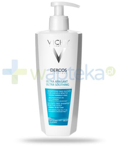 podgląd produktu Vichy Dercos Ultra Sensitive szampon ultrakojący dla reaktywnej skóry głowy i włosów suchych 390 ml