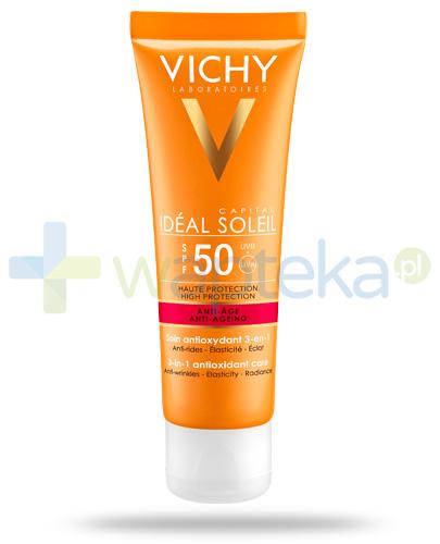 podgląd produktu Vichy Ideal Soleil SPF50 Anti-Age krem przeciwstarzeniowy do twarzy 3w1 50 ml