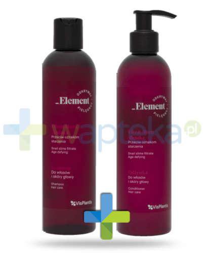 podgląd produktu Vis Plantis _Element filtrat śluzu ślimaka przeciw oznakom starzenia, szampon do włosów i skóry głowy 300 ml + odżywka do włosów i skóry głowy 300 ml Elfa Pharm [ZESTAW]