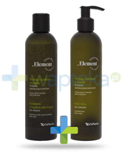 podgląd produktu Vis Plantis _Element wyciąg z kiełków rzeżuchy przeciw zanieczyszczeniom, szampon z węglem aktywnym do włosów 300 ml + odżywka do włosów 300 ml Elfa Pharm [ZESTAW]