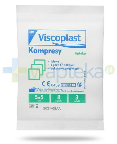 zdjęcie produktu Viscoplast kompresy opatrunkowe jałowe 17 nitek 5cm x 5cm 3 sztuki