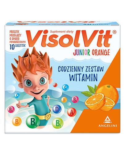 podgląd produktu Visolvit Junior Orange proszek o smaku pomarańczowym 10 saszetek