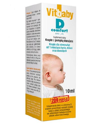 podgląd produktu Vitababy D comfort 400 j.m. krople dla niemowląt 10 ml