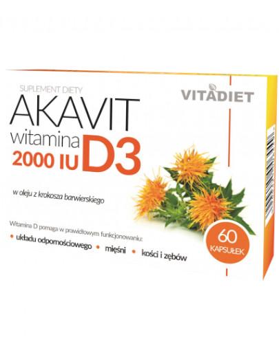 podgląd produktu VitaDiet Akavit Witamina D3 2000 IU 60 kapsułek