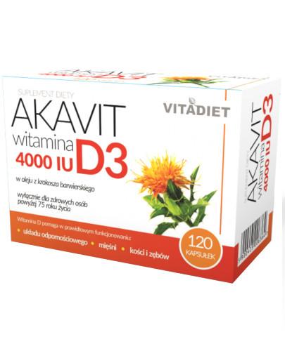 podgląd produktu VitaDiet Akavit Witamina D3 4000 IU 120 kapsułek