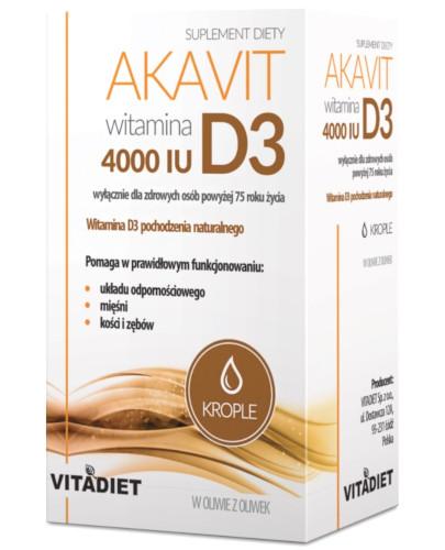 podgląd produktu VitaDiet Akavit Witamina D3 4000 IU krople 29,4 ml