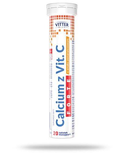 zdjęcie produktu Vitter Blue Calcium Forte z Vit C o smaku pomarańczowym 20 tabletek musujących