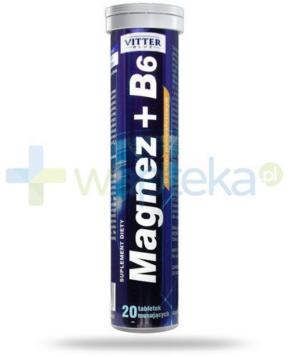 podgląd produktu Vitter Blue Magnez + B6 o smaku pomarańczowym 20 tabletek musujących