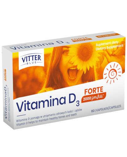 podgląd produktu Vitter Blue Vitamina D3 FORTE 2000 j.m. 60 kapsułek