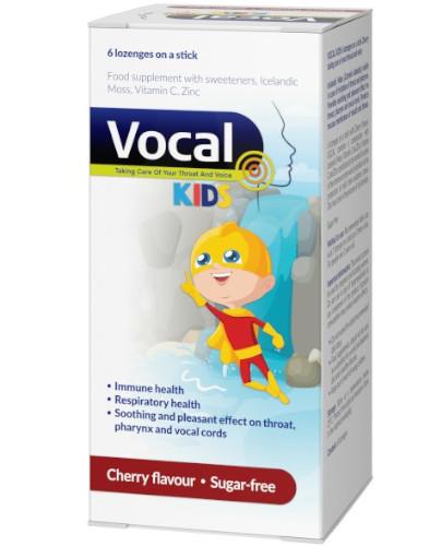 podgląd produktu Vocal Kids lizaki o smaku wiśniowym 6 sztuk