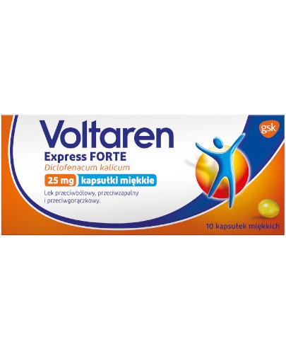 podgląd produktu Voltaren Express Forte 25 mg kapsułki przeciwbólowe i przeciwzapalne 10 kapsułek miękkich