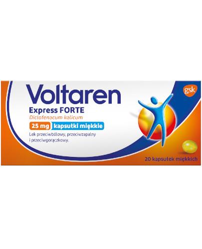 podgląd produktu Voltaren Express Forte 25 mg kapsułki przeciwbólowe i przeciwzapalne 20 kapsułek miękkich