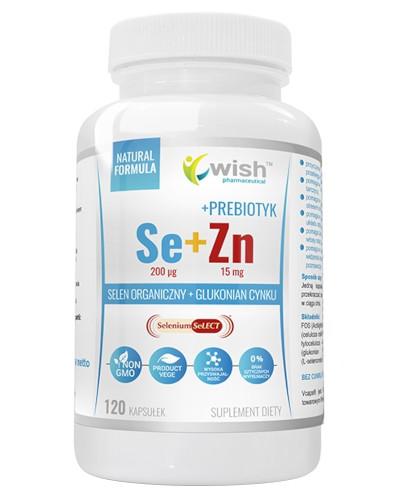 podgląd produktu Wish Selen Organiczny 200 µg + Cynk 15 mg + Prebiotyk 120 kapsułek