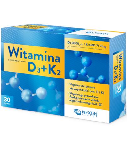 zdjęcie produktu Witamina D3+K2 30 tabletek Nexon Pharma