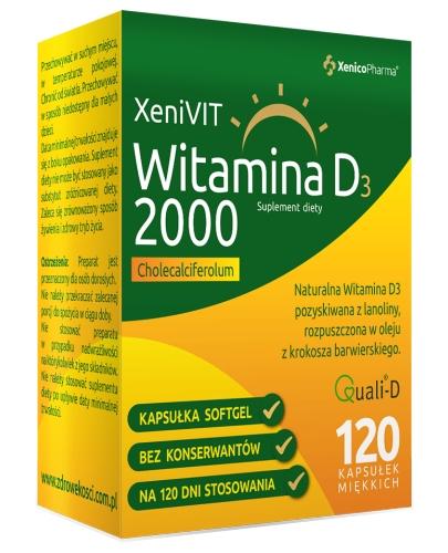 zdjęcie produktu XeniVit witamina D 2000 w oleju z krokosza barwierskiego 120 kapsułek Xenico