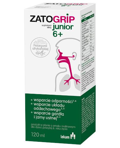 zdjęcie produktu Zatogrip Junior 6+ syrop o smku malinowym dla dzieci 120 ml