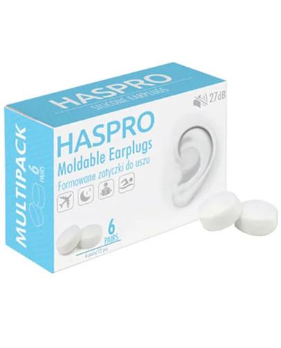 podgląd produktu Zatyczki do uszu formowane wielorazowe Haspro Moldable EarPlugs białe 6 par