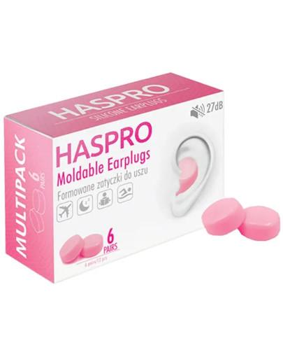 podgląd produktu Zatyczki do uszu formowane wielorazowe Haspro Moldable EarPlugs różowe 6 par